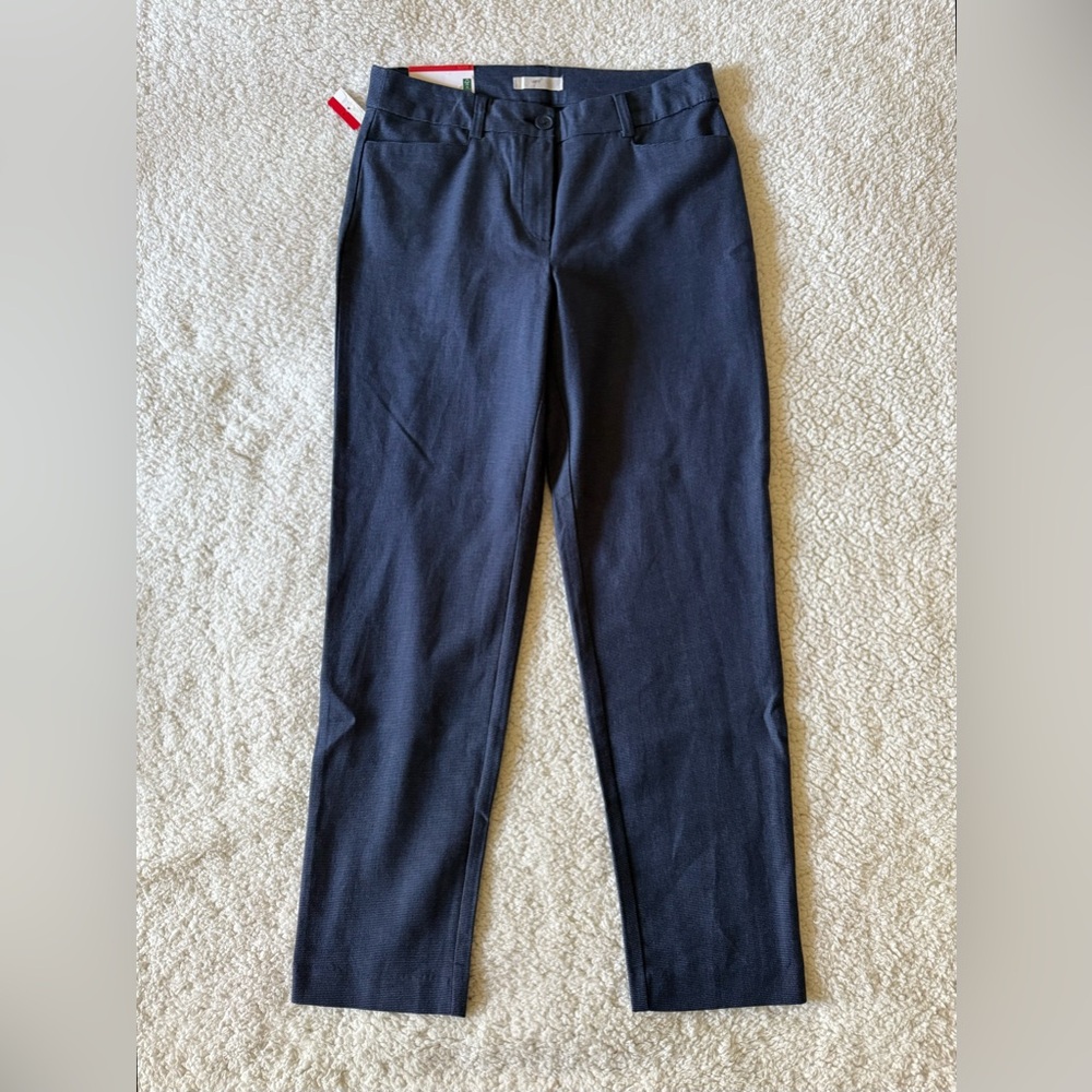 Up! Women's Dress Pants Navy Blue Patterned Size 8 (Medium) New with Tags